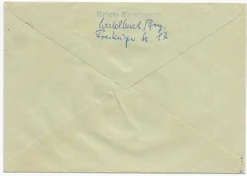 Brief mit MiNr. 259y und 183y OR, 1961 von Straubing nach München, BPP geprüft