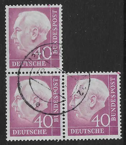 Bund: MiNr. 188,  gestempelt München 3er Block