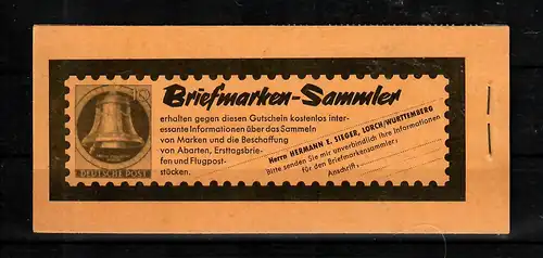 Bund: MiNr. MH 4y I, postfrisch, **