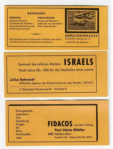 Berlin: MiNr. MH 5a, 5b,5c, frais, **