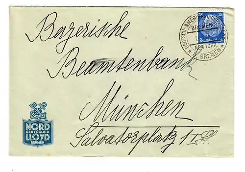 Allemagne-Amérique Seepost-New York-Bremen 1934