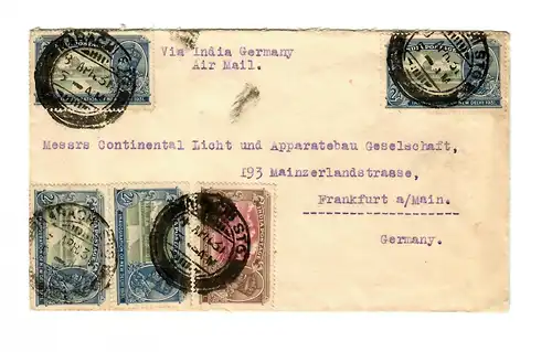 Inde: Via Air Mail vers Francfort en 1931