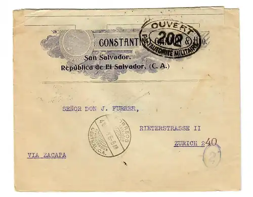 Salvador: 1916 à Zurich, ouverture de la censure militaire