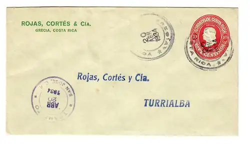 Grecia to Turrialba, 1934