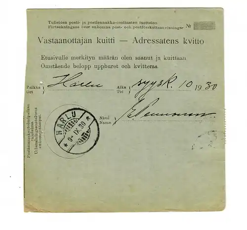 Commandement de la Finlande Lahdenpohja à Harlu en 1930
