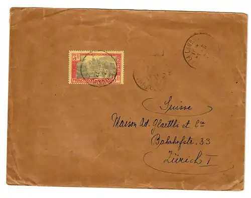 Brief aus Monaco nach Zürich, 1927