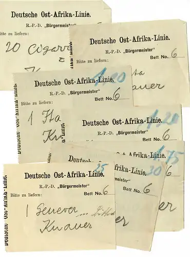 Ligne allemande Afrique de l'Est, 7x commandes: R.-P. D. Maire