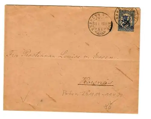 Lettre de Vääksyn Kanava, 1920 à Korsnas