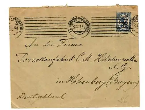 Brief aus Helsingfors nach Hohenberg/Bayern, 1920