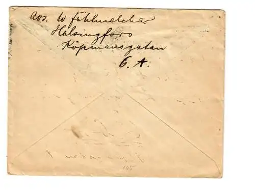 Brief aus Helsingfors nach Berlin, 1920