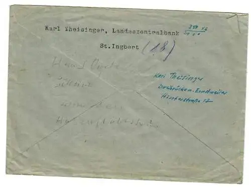 St. Ingbert, Landeszentralbank, 1947 nach Schwaikheim - Buchdruckermeister