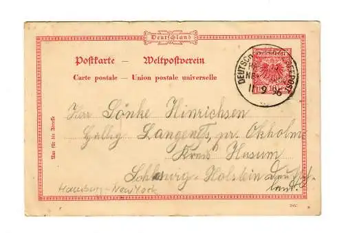 Poste maritime allemand Hambourg-New York après Husum en 1896