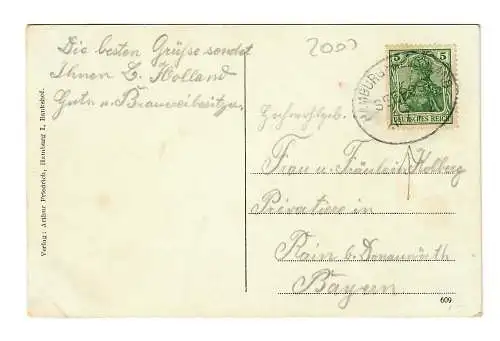 AK Hambourg: Seepost Hamburg-Helgoland 1912