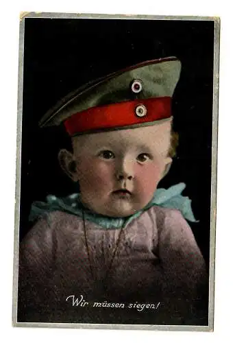Feldpost I. WK mit Kind auf AK, Marine Schiffspost 1916, No 169