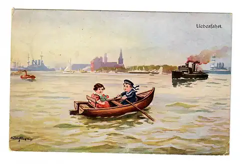 AK Liebesfahrt: Marine Schiffspost No. 13 nach Charlottenburg, 1916