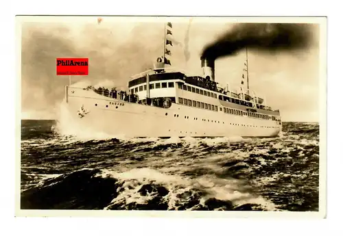 S.S. Rugard, AK Salonschnelldampfer Flensburg 1939 auf hoher See, nach München