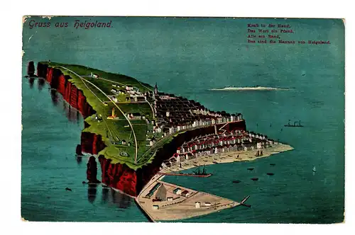 AK Helgoland: 1912 Seepost Hamburg - Helgoland, Vapeur à turbine empereur