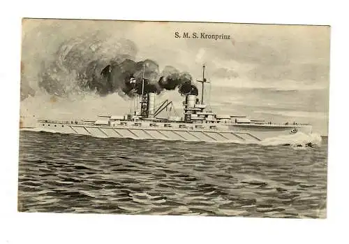 AK S.M.S. Kronprinz, Marine Schiffspost No 93 nach Kaiser, 1916