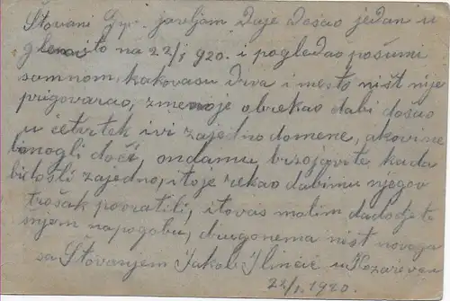 Carte postale Kralievstvo SHS vers Zagreb 1920