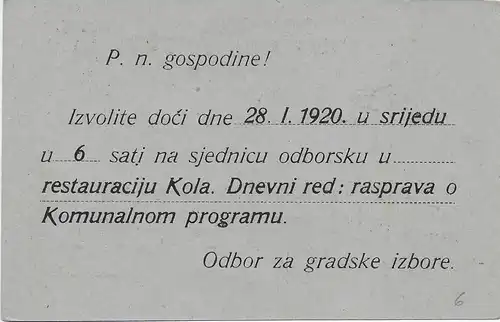 Carte postale Dopisnica Kralievstvo SHS de Zagreb, 1926