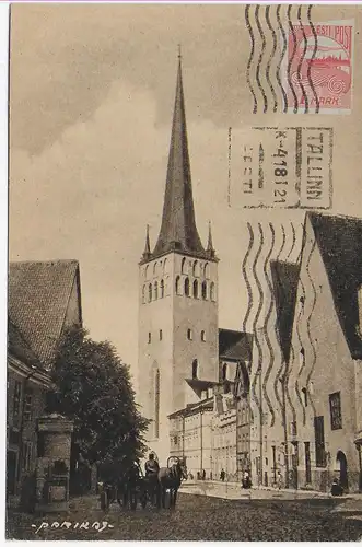 Ansichtskarte Estland Tallinn, nach Berlin, 1921