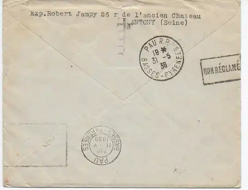 Aéroport Paris Aviation, retour, Taxe, 1939