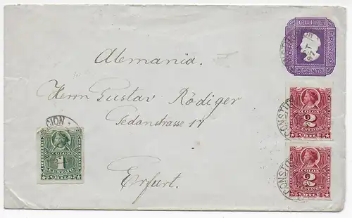 Brief aus Constitucion nach Erfurt, 1897, Motiv: Kolumbus