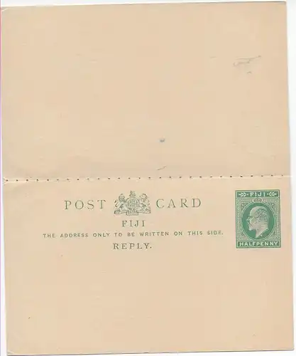 Post card Fiji Suva 1905 to Ludwigsburg, forwarded to Ulm
