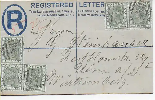 Gold Coast Registered to Ulm 1894