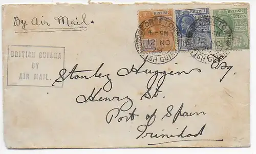 British Guiana, Air Mail, 1929 nach Trinidad