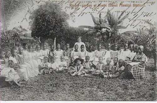 Gold Coast: picture card: Enfants garden at Kyebi, Mission Station, 1910