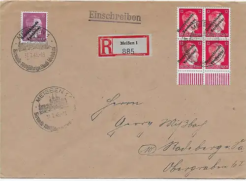 Meißen, Einschreiben 1945 nach Radeberg