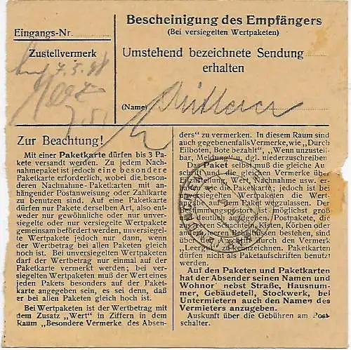 Carte de colis Cours à Dingolfing par cheveux, MeF