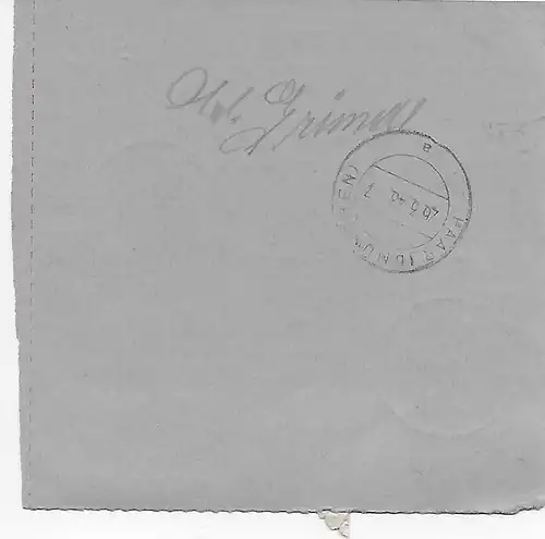 Carte de colis Altenmarkt/Alz, prise en charge après Eglfing 1948, MeF