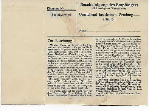 Carte paquet Eilboten Passau vers Munich-Haar, 1948, MeF