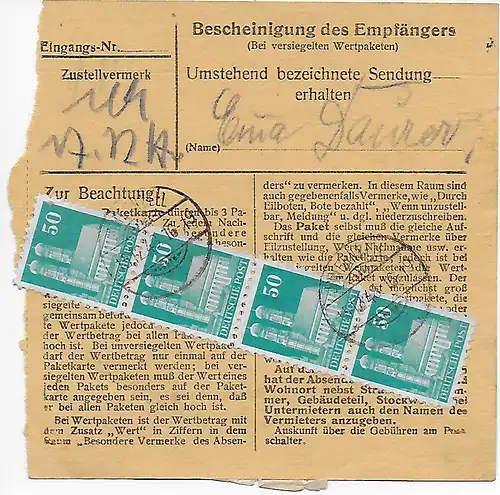 Carte de Intermelzell d'après Munich, 1948, MeF MiNr. 92