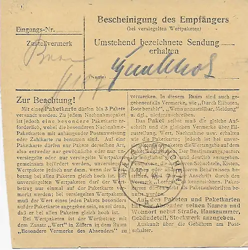 Carte de Rosenheim d'après Haar, 1948, MeF Mi Nr. 50II