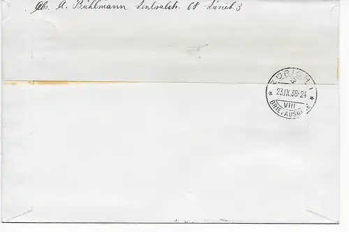 Einschreiben Aarau, Nationale Briefmarken Ausstellung 1938 mit Sonderflug
