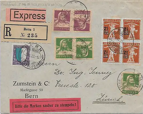 Enregistrer Express de Berne à Zurich 1923