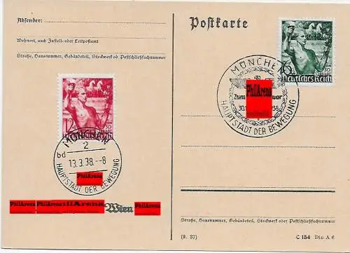 Timbre spécial au 30 janvier 1938 de Munich