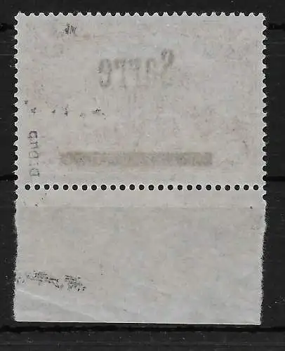 MiNr. 17, **, postfrisch vom Unterrand mit Platten Nr. 2 spiegelverkehrt