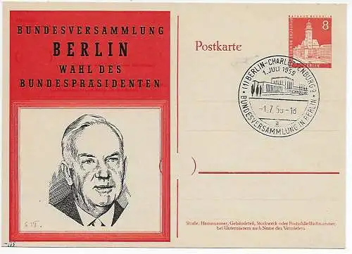Bundesversammlung Berlin, Wahl des Bundespräsidenten, 1959
