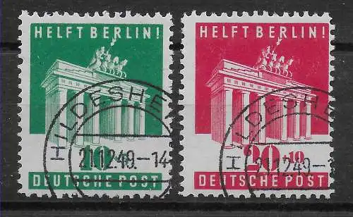 MiNr. 101-102, Luxus gestempelt Hildesheim, voller Originalgummi, 1949
