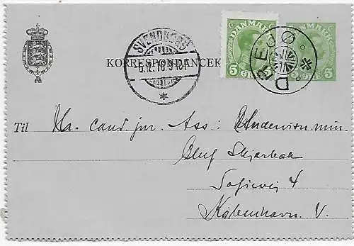 Kartenbrief von Drejo mit Stern-Stempel 1916