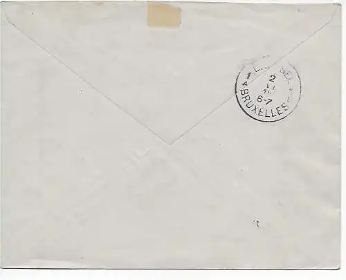 Lettre de Luxembourg à Bruxelles en 1915 avec censure