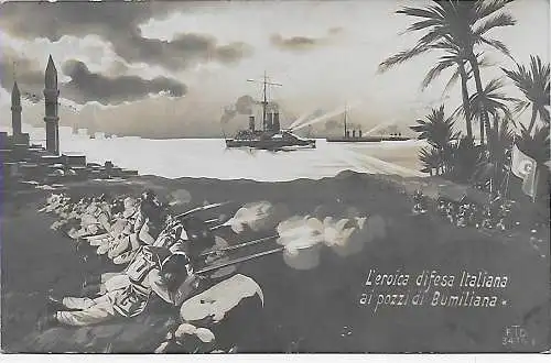 Tripoli avec les troupes italiennes dans le combat 1911 à Rimini