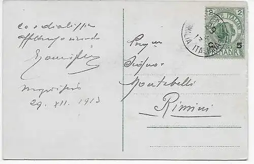 Ansichtskarte Somalia Italiana Obbia 1913 nach Rimini