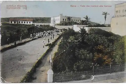 Carte de vue Somalie Italiana Merca 1913 vers Rimini