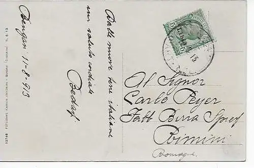 Carte de vue Benghazi, ultima festa, Bormida 1913 d'après Rimini