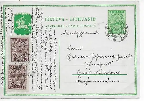 Postkarte Litauen 1936